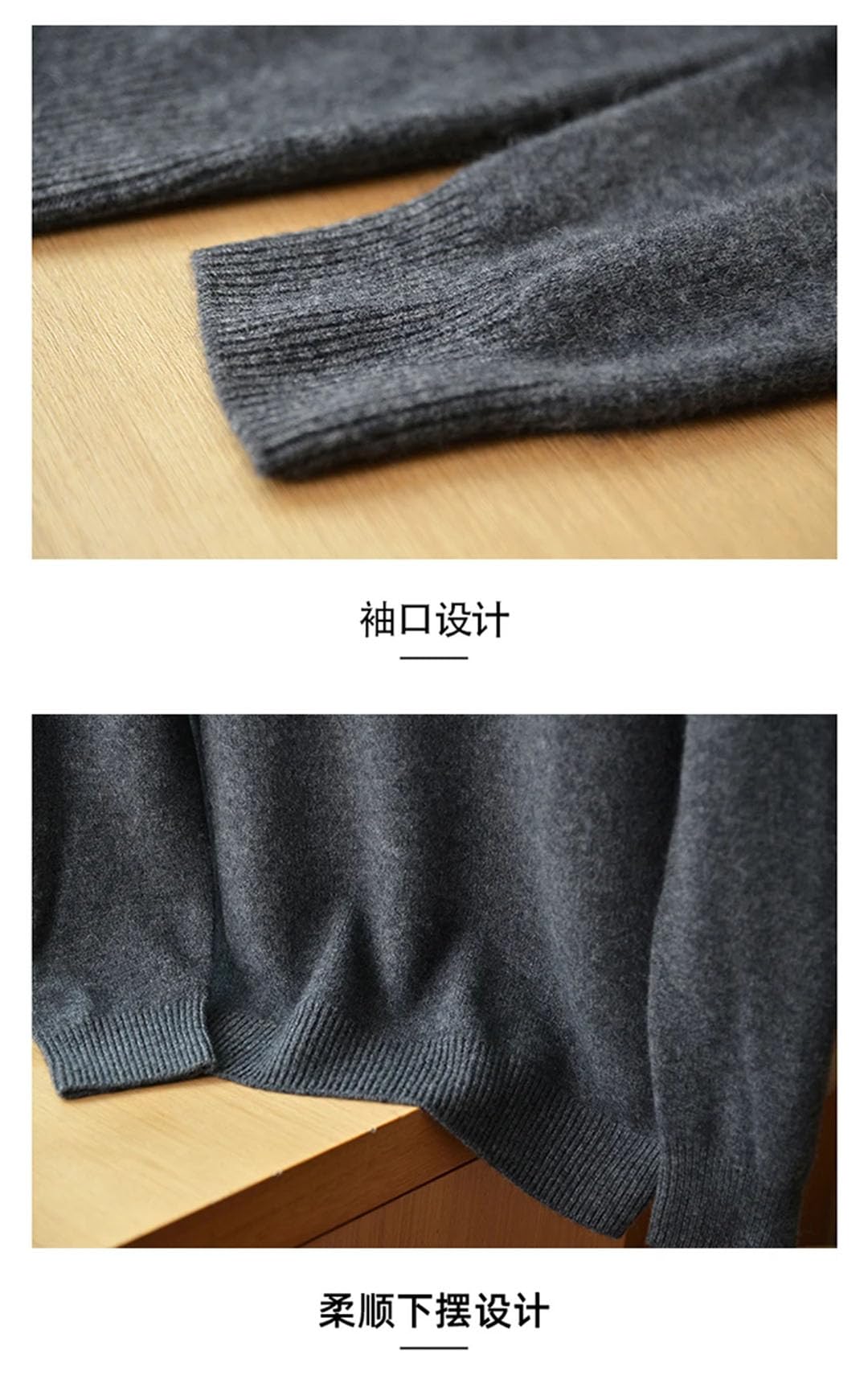 Suéter de cachemira de invierno para hombre, cuello redondo, grueso, 100% sólido, suéter de montaña