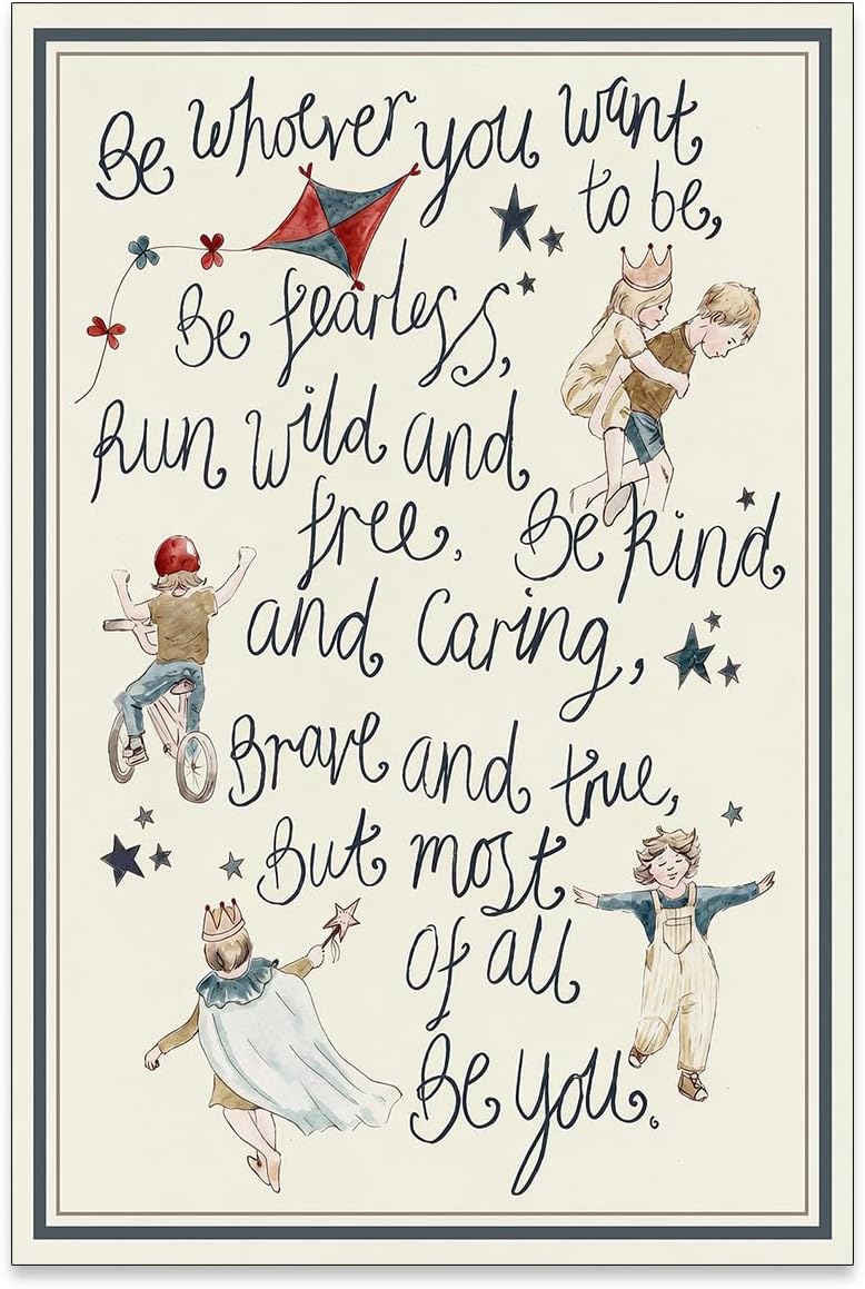 GO-SANTNN Kids Positive Quotes Wall Art Fashion Colorful Floral Affirmation Poster Cute Preppy Toddler Sun Canvas Prints Wall Decor for Girls Bedroom 12X16 inch Unframed