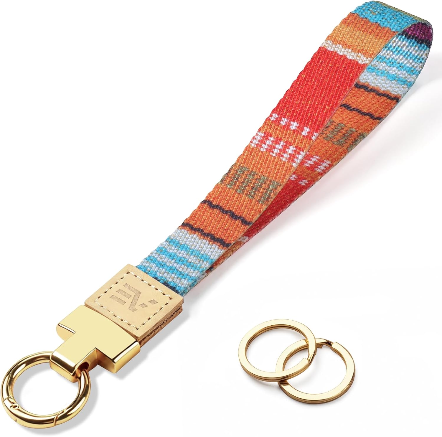 Keychain Lanyard for Keys, Wristlet Key Chain for Women, Key Holder Lanyards with 2 keyrings