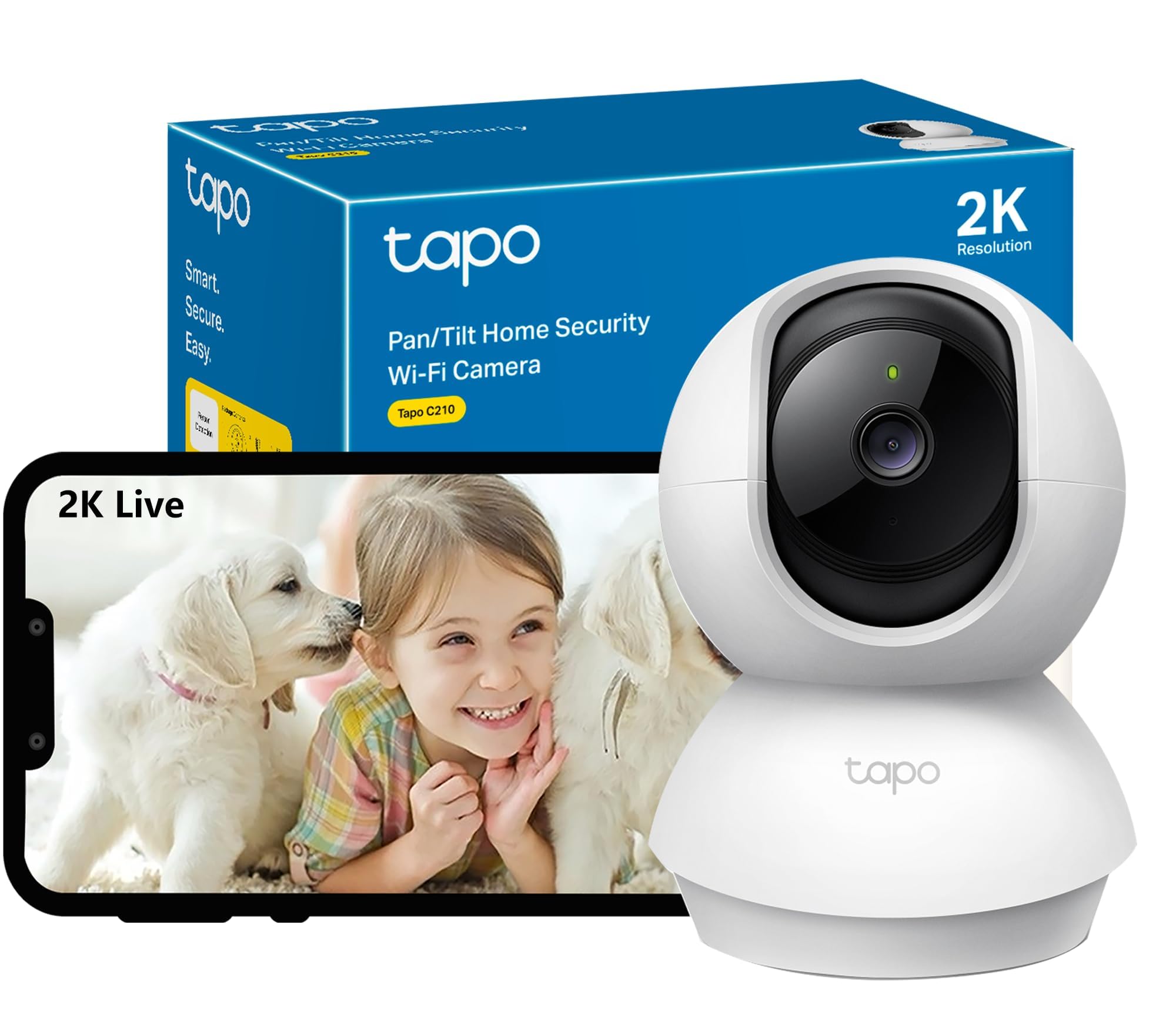Tapo Wifi Camera, 2K 3MP Pet Camera Indoor Camera for Security ...