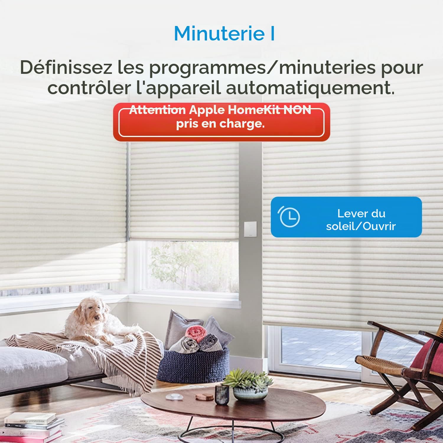 Interrupteur Volet Roulant Connecté (FIL NEUTRE REQUIS), 2 Interrupteurs de Rideau Compatible avec Alexa, Google Home et SmartThings, Contrôle de Pourcentage, Commande Vocale et Contrôle à Distance