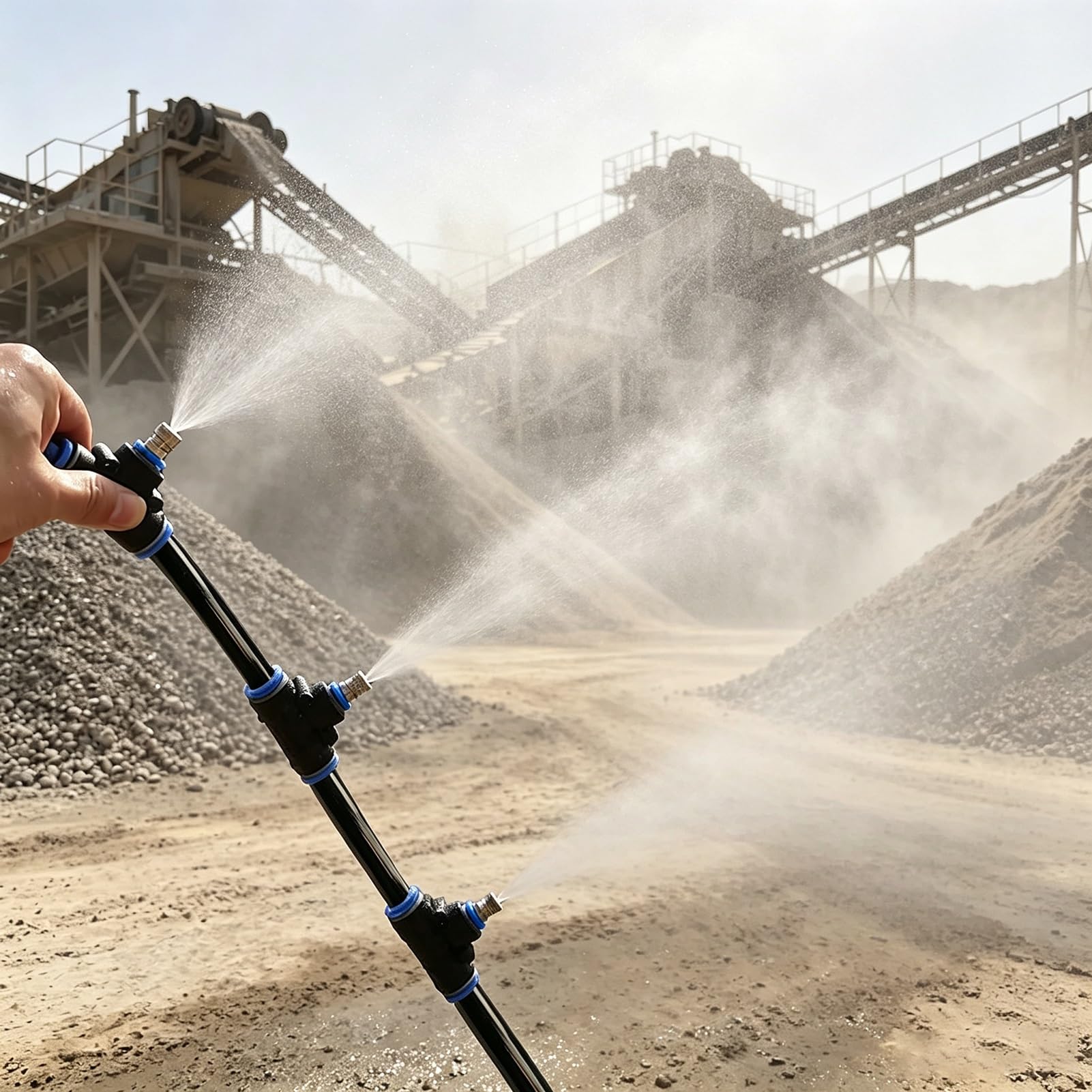 Kit Irrigazione a Goccia Sistema di Nebulizzazione per L'abbattimento delle Polveri, Erogazione Dell'acqua Regolabile Kit di Irrigazione, Dispositivo di Raffreddamento a Spruzzo