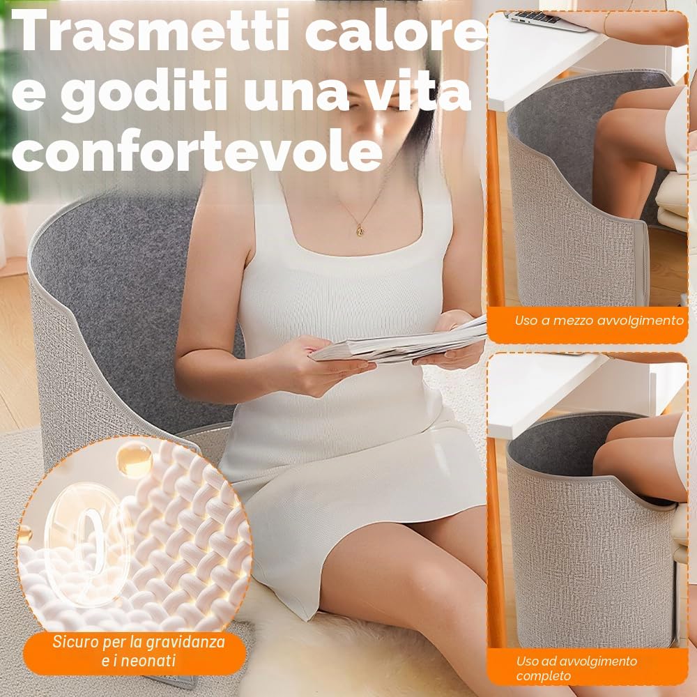 Scaldapiedi Sotto La Scrivania, Scaldamuscoli Da Scrivania Con Morbida Coperta, Riscaldamento Aggiuntivo per Scrivania Da Ufficio Sotto Il Tavolo, Riscaldatore Personale per Casa, Ufficio,Camera