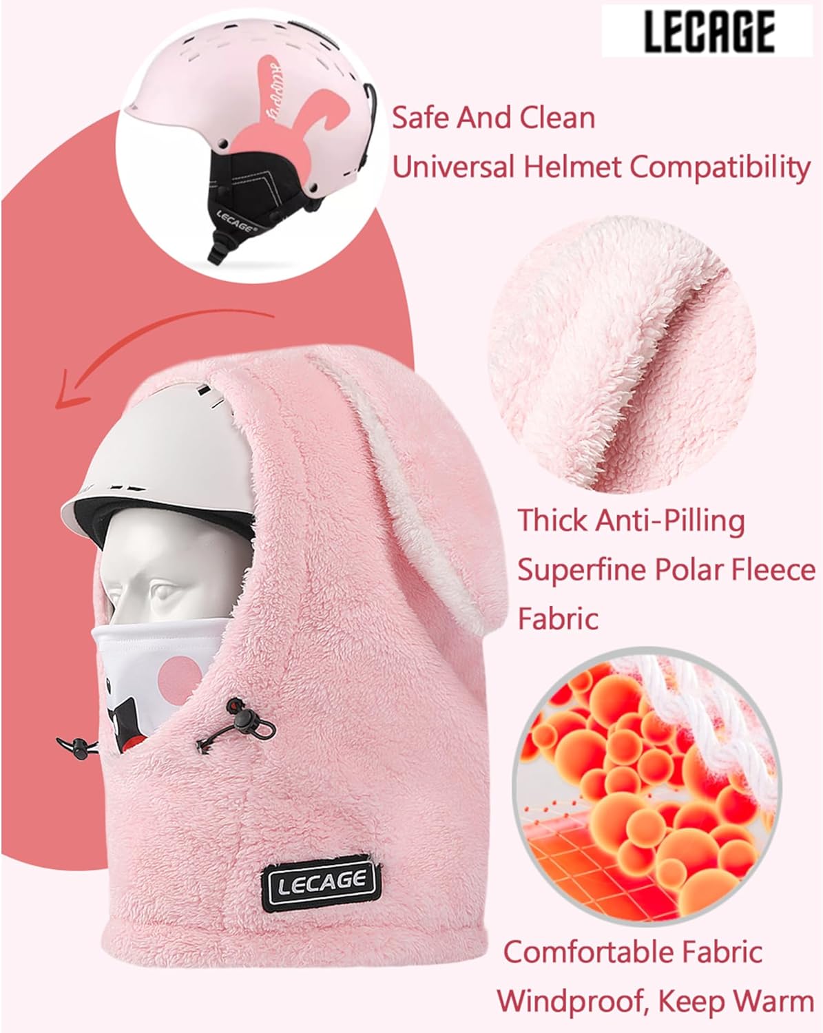 Wind-Resistant Winter Balaclava Ski Face Mask Adjustable Drawstring Warm Hood Full Head Cover for Men Women - Image 4