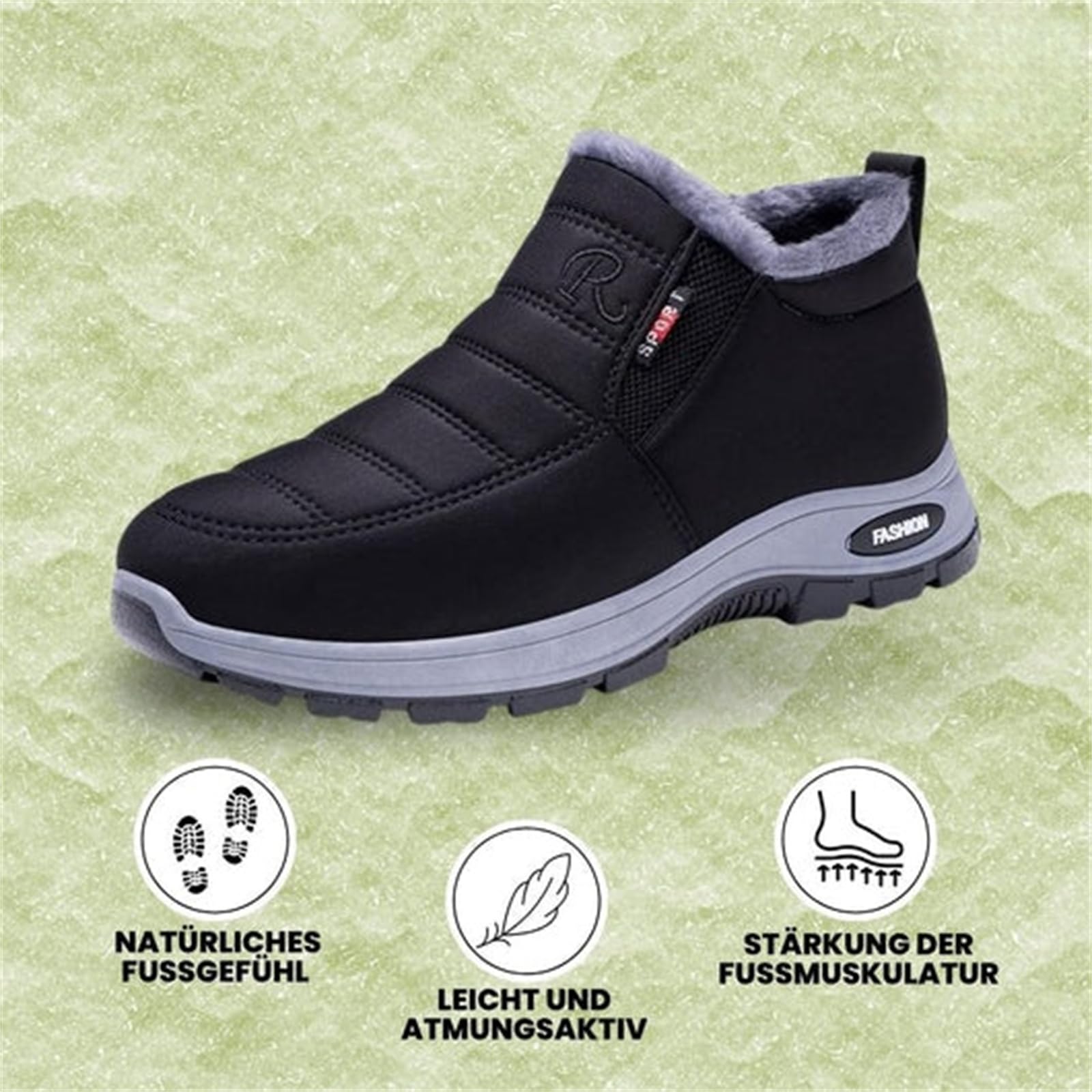 OrthoWinter - ergonomische, wasserdichte, isolierte Schuhe für Herbst und Winter Wasserdichte und isolierte Damen Schneestiefel aus Kunstleder Stilvolles Winter-Schuhwerk
