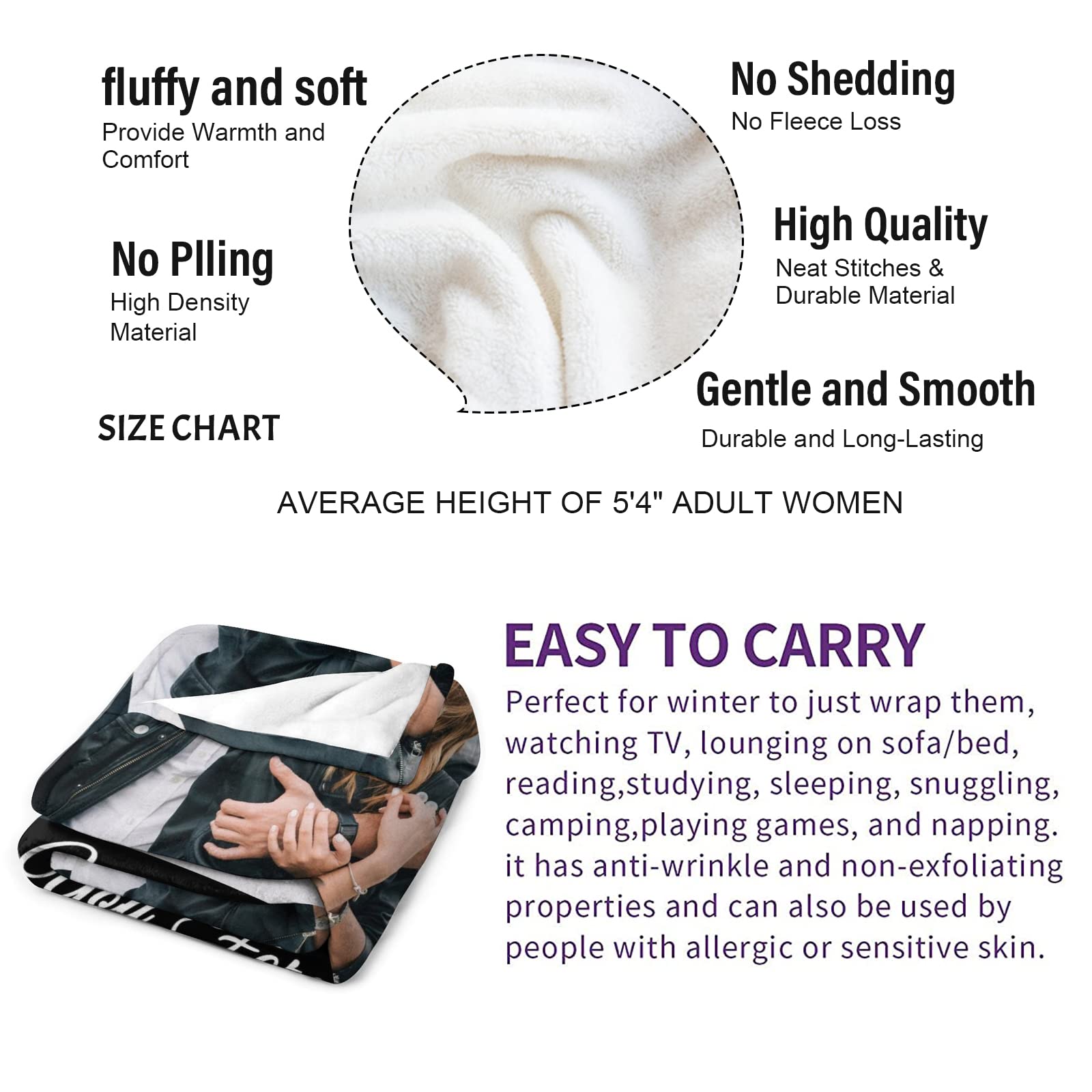 Youltar Gifts for Girlfriend/Boyfriend-Custom Photos Blanket for Couples, Anniversary Birthday Personalized Gifts for Wife/Husband Valentines Christmas Customized Gifts