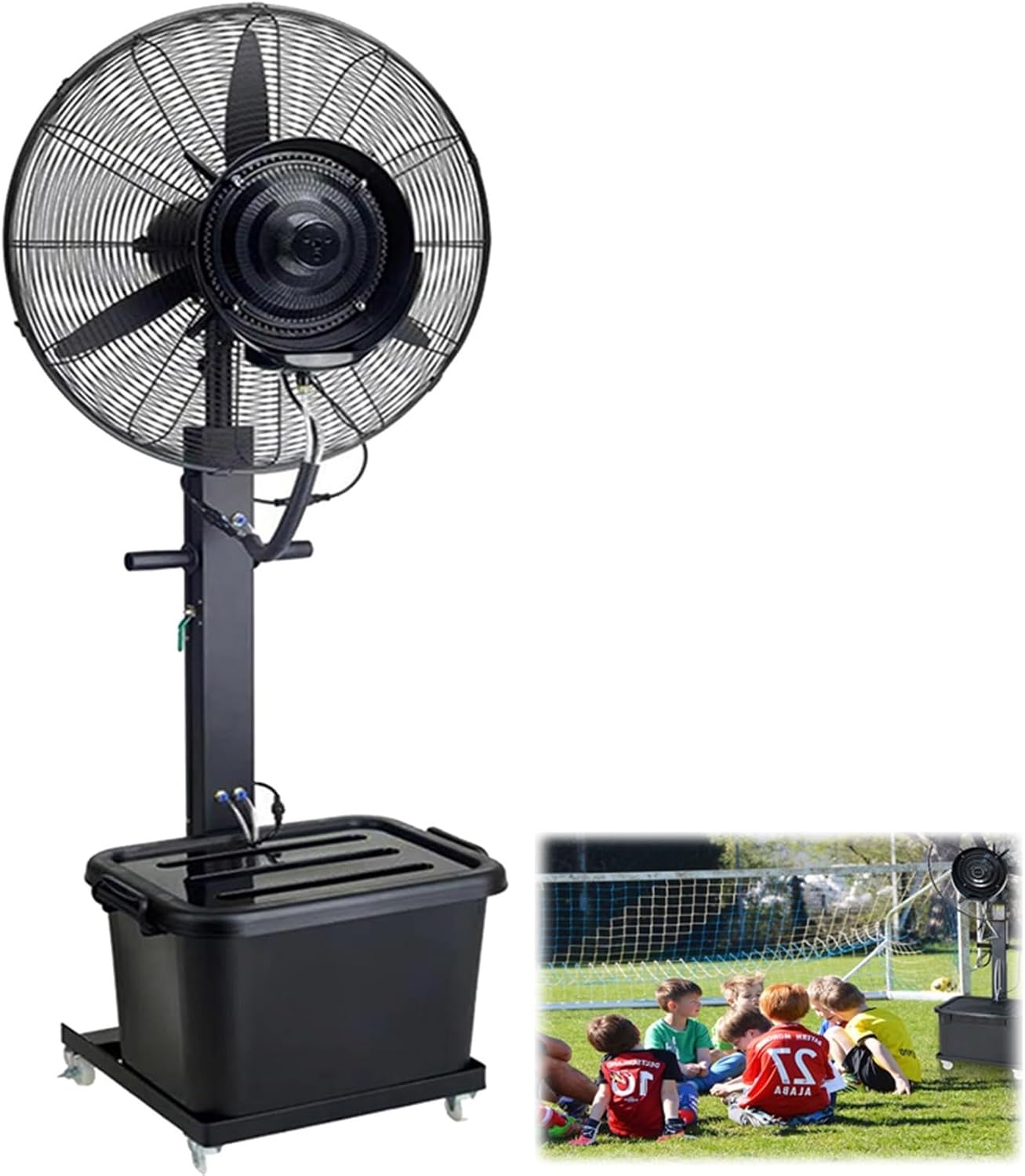 26" 30" Commercial High Velocity Stand Fan Adjustable Heights Residential Pedestal Standing Fan 3-Speed Industrial Quality Made Metal Fan Rated Voltage 220 (V) Water Tank 42L(750mm/30in/2.5ft)