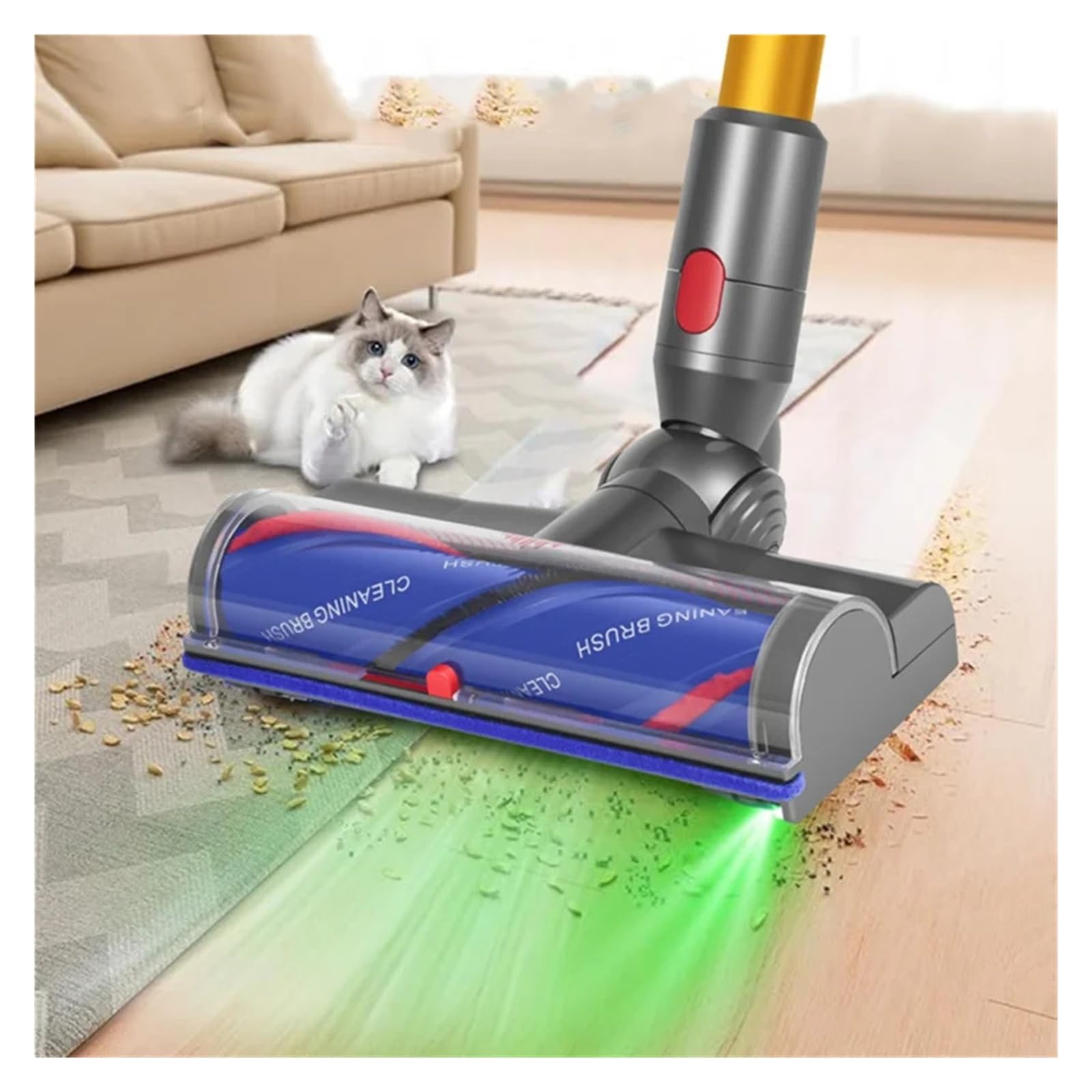 Cabezal De Aspiradora Antienredos, Compatible Con Dyson, V7, V8, V10, V11, V15, Accesorios For Alfombras, Suelos De Madera Dura