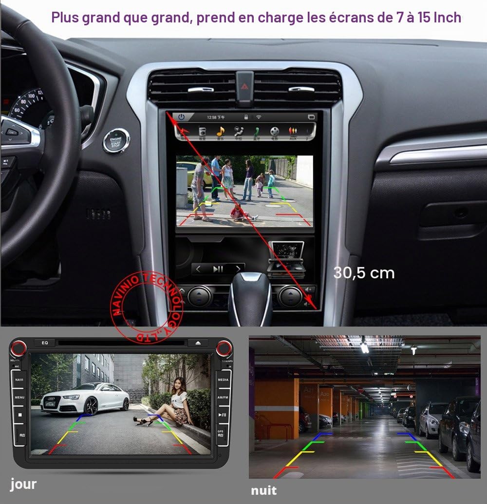 Caméra de recul Super HD étanche à l'eau de nuit de remplacement pour BMW X1 X5 X6 X318i 20i 25i x28ix/BMW X5 e70 année 2007/BMW E39 E46 E53 E82 E88 E84 E90 E91 E92 E93 E60 E61 E70 E71 E72 M3/X6 E71