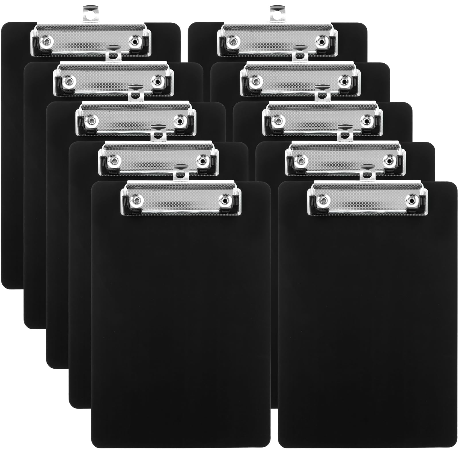 10 Piezas Portapapeles con Pinza A4 Negro, Carpeta con Pinza y Portapapeles A4 Plastico 1.5 mm, Tablero de Escritura para Escuela Oficina Hogar