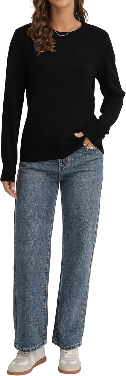 QUALFORT Women’s Lightweight Sweater Pullover Knit Long Sleeve for Layering Soft Casual Basic Top - Image 5