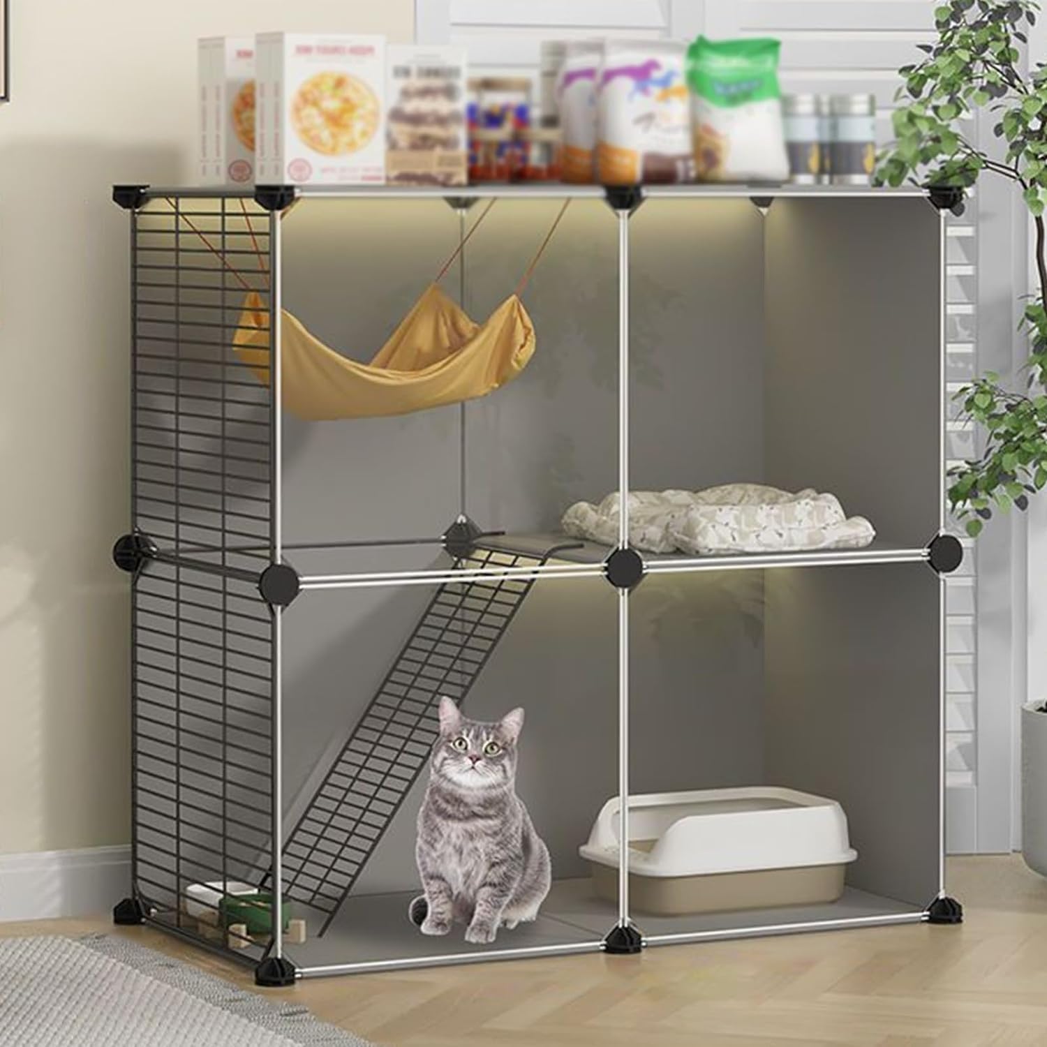 Cage détachable pour chatons et grands chats : enclos d'intérieur