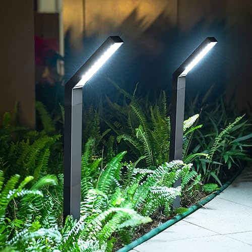 MOLEBIT Luces solares para caminos al aire libre, IP65, impermeables, para decoración de jardín, pasarela, patio, entrada (paquete de 2)