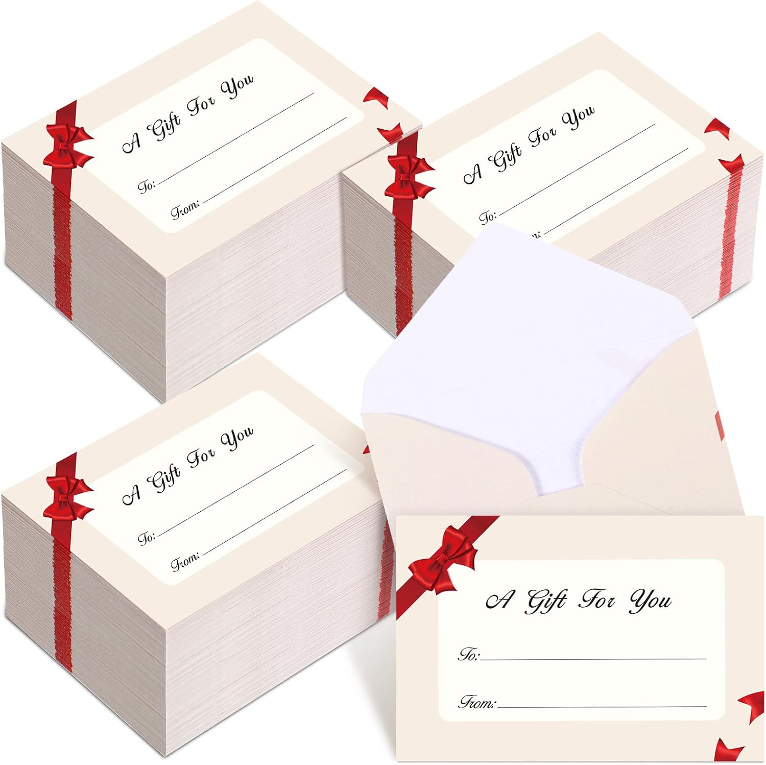 Gueevin 600 Pcs Mini Gift Card Envelopes Holiday Card Sleeves Gift Holder Small Envelopes Bulk for Note Mailing Office Wedding Birthday Party, 3.69 x 2.69 in(Red,Bow)