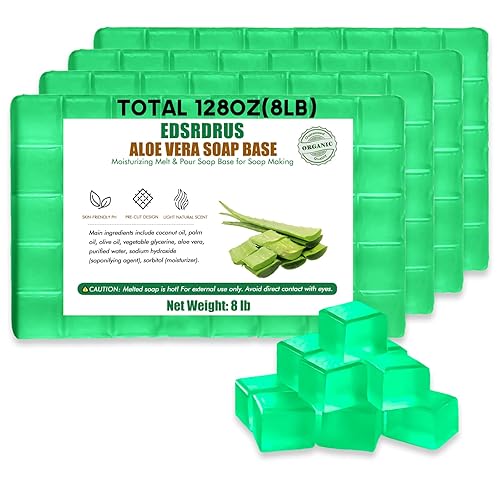 Miniatura 11 de EDSRDRUS Base de jabón aromática de 2 libras, hecha a mano con miel y aceite de coco, base de jabón hidratante para derretir y verter