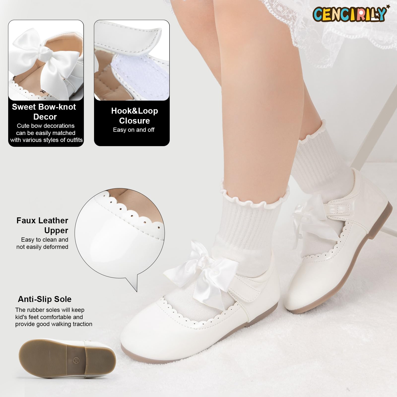 CENCIRILY Chaussures Mary Jane pour filles - Bout carré - Chaussures de princesse à paillettes avec nœud à paillettes scintillantes - Pour anniversaire, bal, cosplay, danse pour petits enfants