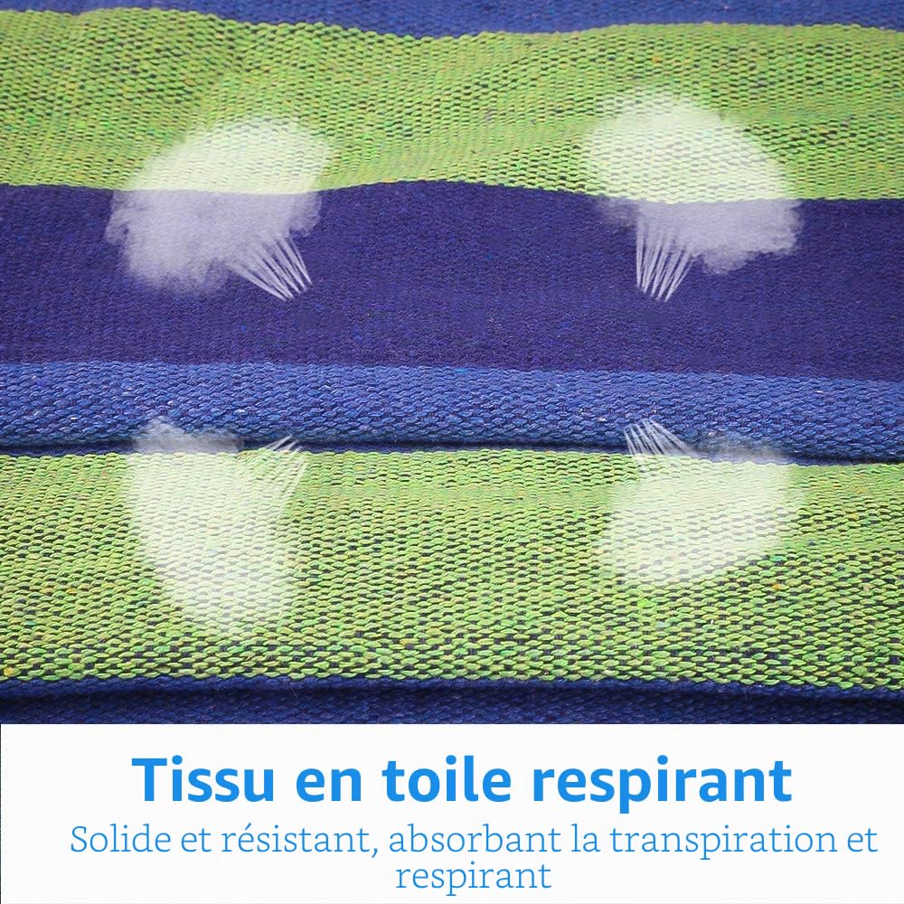 Hamac Double à Barres Capacité de Charge Statique 300 kg 280 x 150 cm Couleurs Arc-en-Ciel Convient pour intérieur, Balcon, extérieur, Voyage, Camping, randonnée