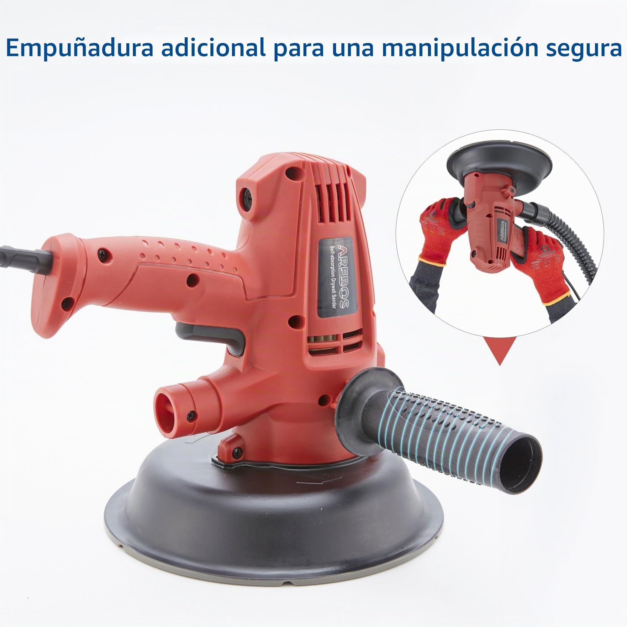 Arebos Lijadora Orbital | lijadora para techos y paredes | Lijadora Eléctrica | incluyendo 18 papel de lija | 710 W
