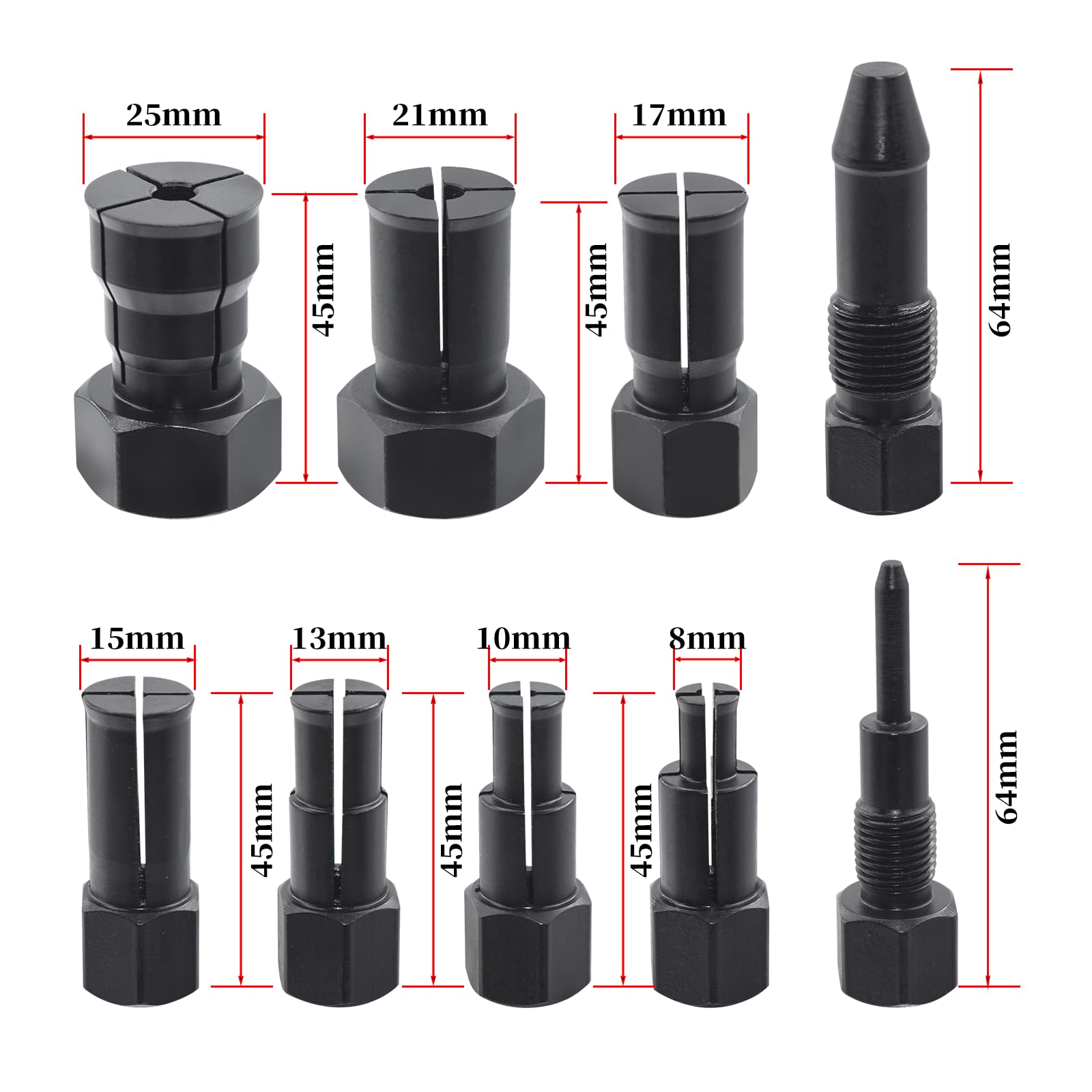 Lot de 10 extracteurs de roulements de moto - Extracteur de roulement intérieur professionnel pour trous aveugles et outils de retrait pour roulements de 8 à 25 mm - Convient pour divers