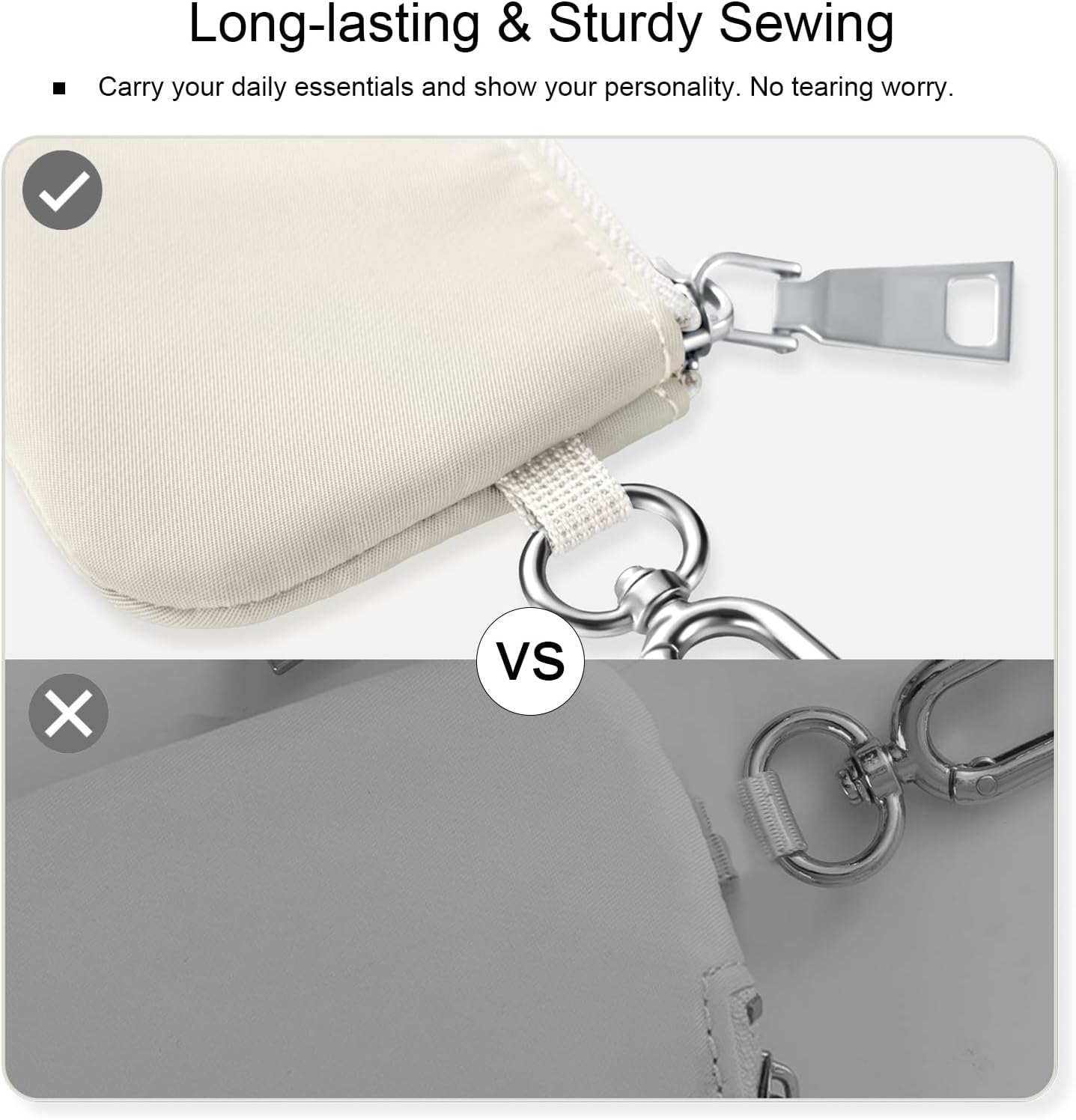 Babysun Mini Zip Around Dual Pouch Wristlet With 2 Straps Wristlet Keychain Wallet for Women Coin Purse Small Cute for Teen Girl - Image 6