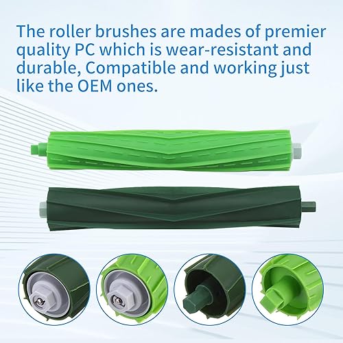 Miniatura 5 de Piezas de repuesto de cepillos de rodillos de goma para múltiples superficies compatibles con Irobot Roomba I E y J Series I1+ I7 I3+ I4+ I6+ I7+