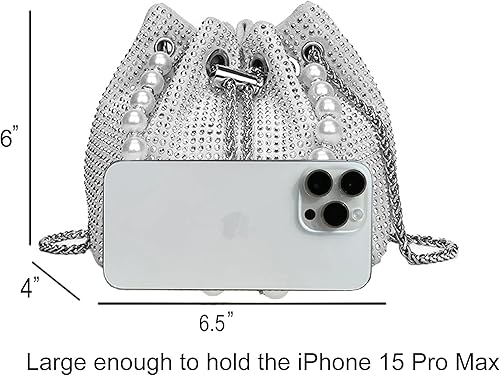 Miniatura 4 de Elegantes bolsos de noche con diamantes de imitación para mujer, monederos brillantes para fiestas, bailes, bodas, salidas nocturnas, eventos