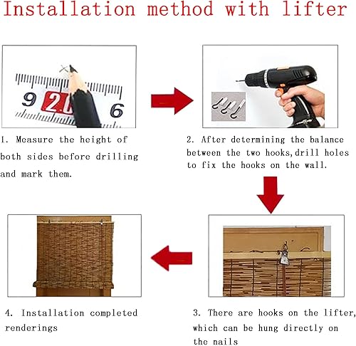 Miniatura 6 de Persianas de bambú, persianas enrollables romanas de bambú, persianas enrollables, para patiointeriorexterior, persianas enrollables a prueba de