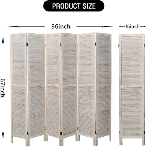 Miniatura 2 de ECOMEX Divisores de habitación de 4 paneles, separadores de habitación y pantallas plegables de privacidad, divisor de madera para habitación,
