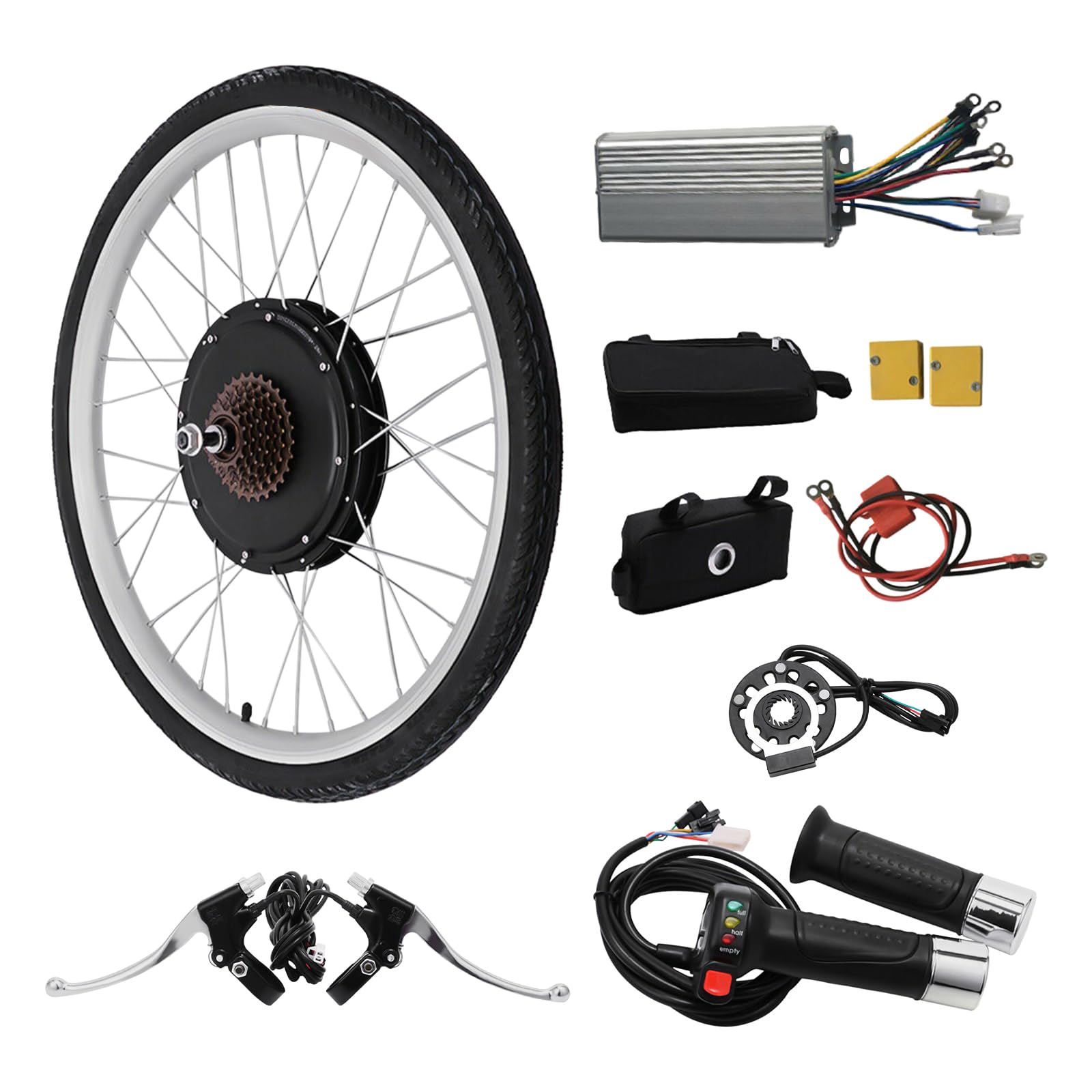 Electric Bicycle Kit, 48v 1000w E-Bike 28 Inch Rear Wheel Conversion Kit with Twist Throttle, Electric Bike Motor Kit with Controller for Tricycle Road Bike(Without Battery)