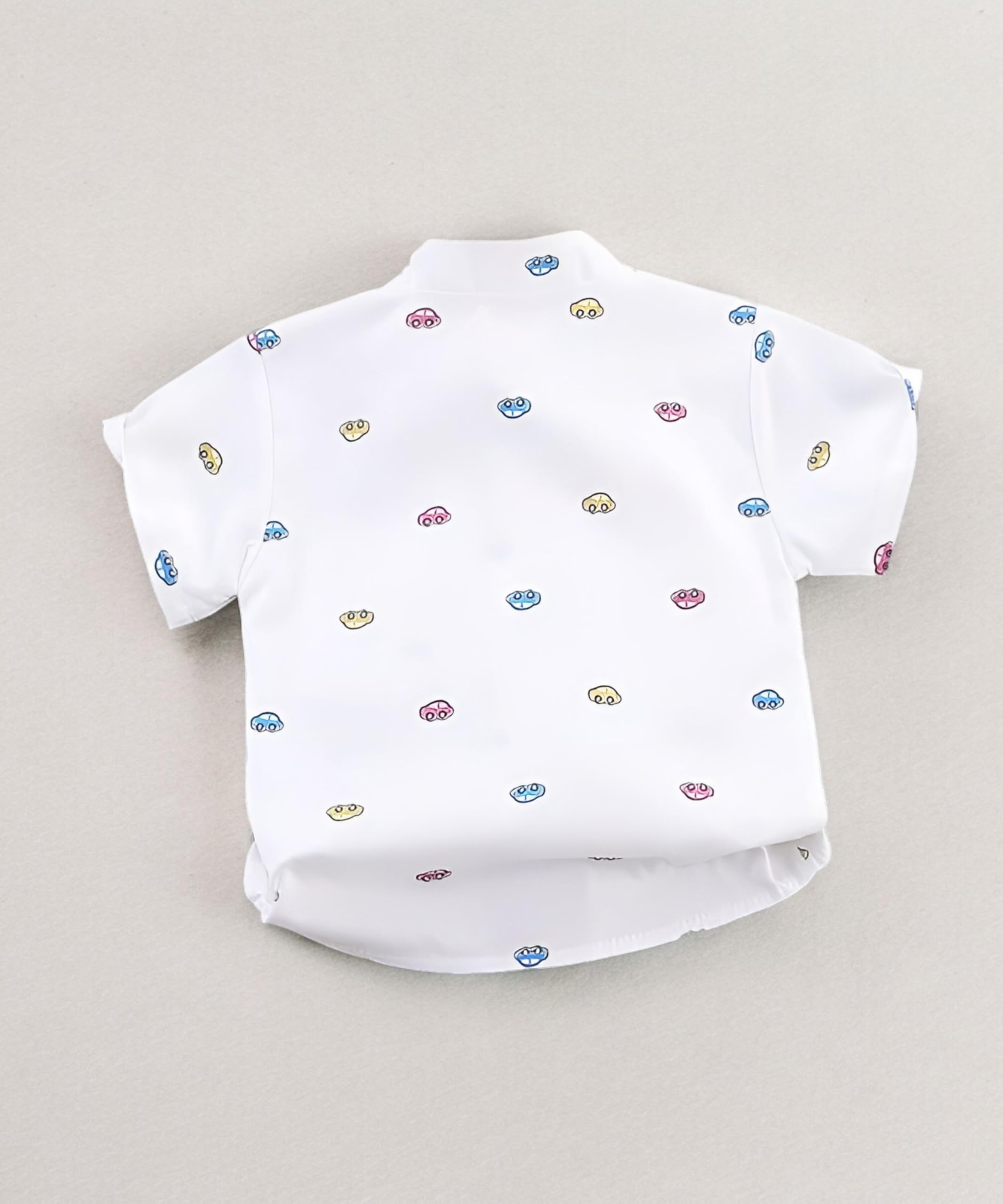 kidgarb Baby Boys Clothing Set, Regular Fit Cord Set, Dinosaur Print Button-Down Dress Clothing Set, Short Sleeve, Navy Blue and Black, 2-Pack(Multicolor, 12-18 Months) 4