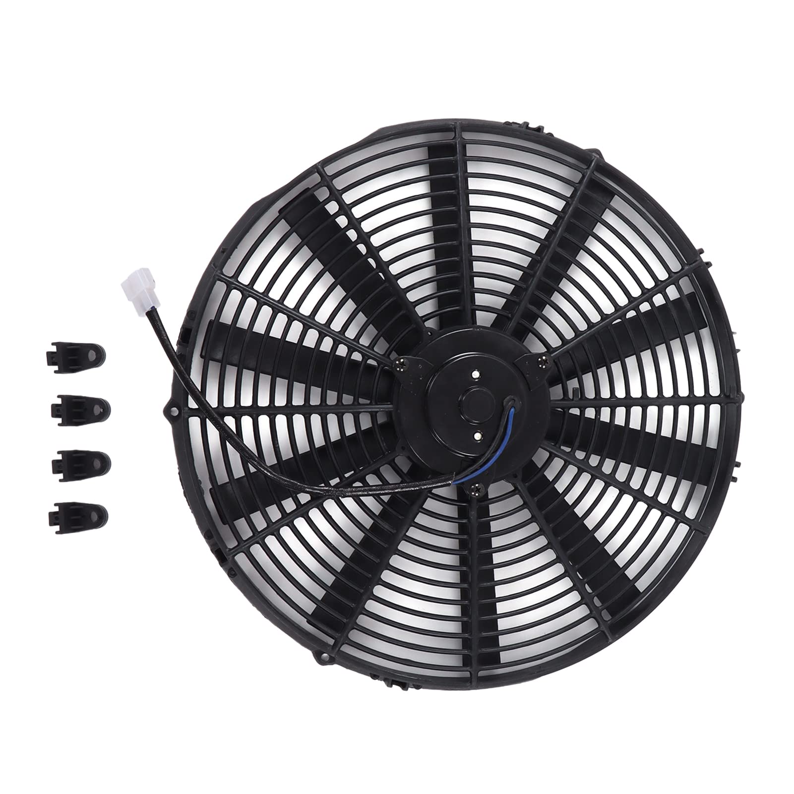 Radiador eléctrico de refrigeración, ventilador delgado de 16 pulgadas, 12V, 120W, alta potencia, 2250RPM, 1000CFM, Push Pull, Universal, 10 cuchillas para motor de coche