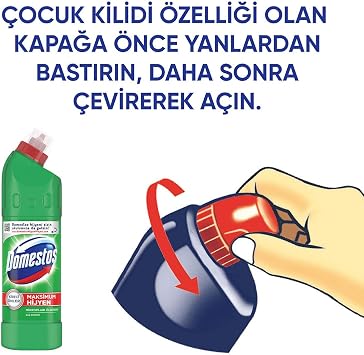 Domestos Yoğun Kıvamlı Çamaşır Suyu Maksimum Hijyen Dağ Esintisi 750 ml 5 paketi, 750 ML x 5, Dağ Esintisi Çamaşır Suyu