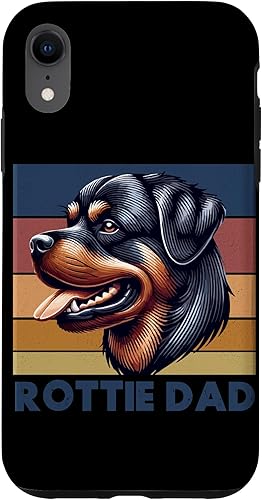 Rottweiler Dad Rottie Father Dog Parent Father's Day Retro Case for iPhone XR