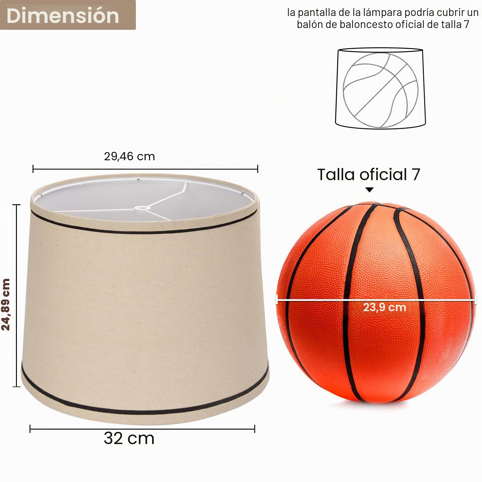 Juego de 2 pantallas de lámpara de tambor de tela mediana para lámparas de mesa, lámparas de pie, pantallas de lino beige de 11.6 pulgadas, parte superior x 12.6 pulgadas, parte inferior x 9.8