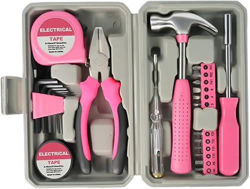 Kit de herramientas pequeñas de 24 piezas, mini kit de herramientas de acero para el hogar con destornillador, alicates, martillo y más, kit de