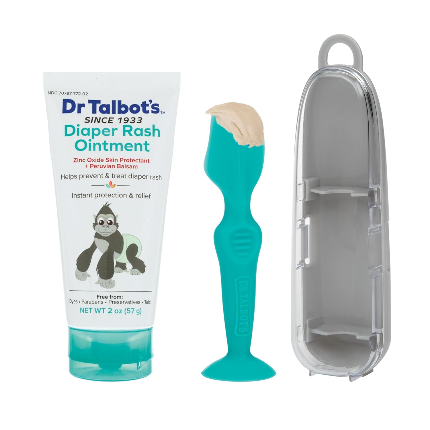 Bundle of Dr Talbots Baby Diaper Rash Ointment Zinc Oxide Skin Protectant with Balsam Instant Relief No Dyes