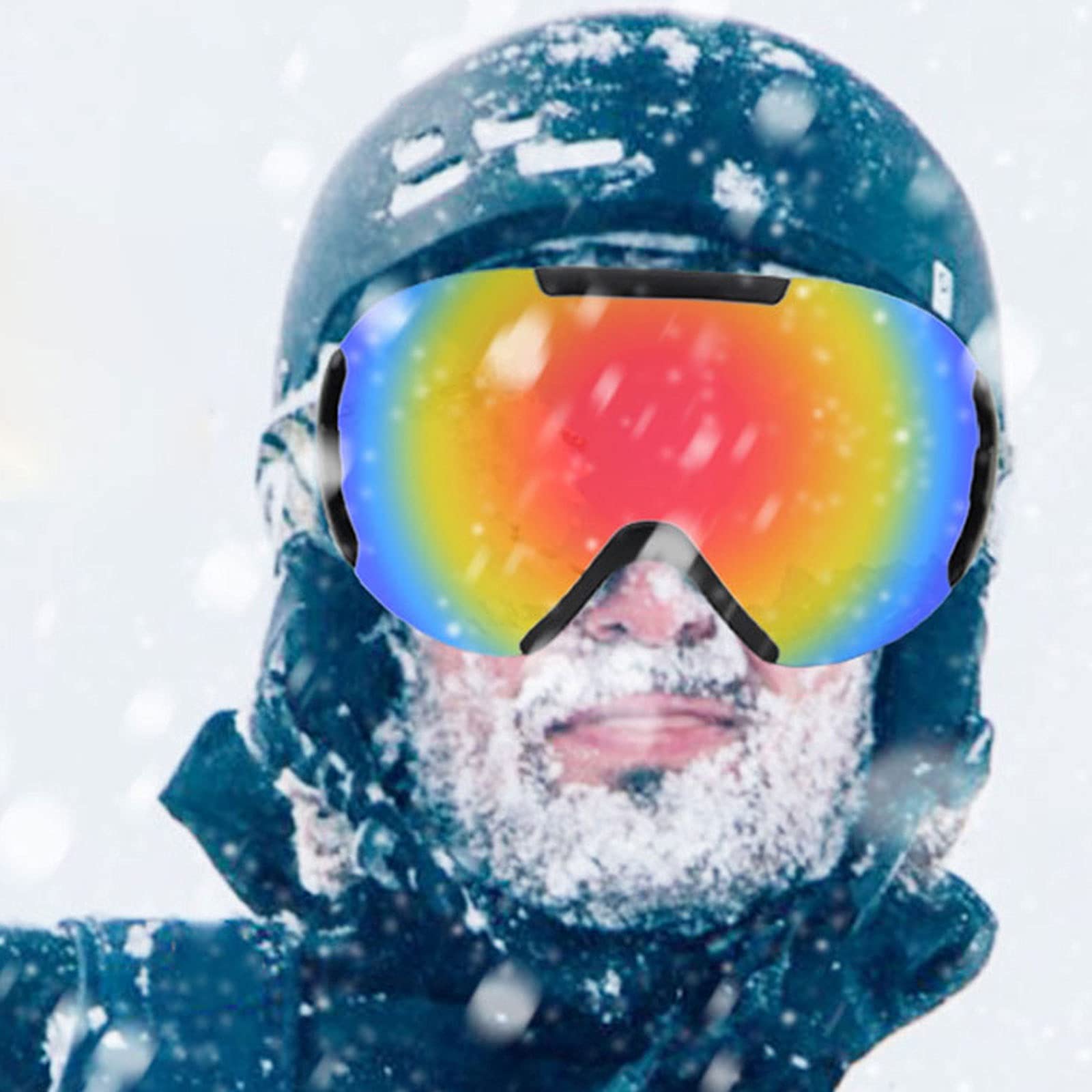 DieffematicHXJ Gogle narciarskie Mężczyźni kobiety anty-mgły podwójne warstwy narciarskie Okulary obiektywu Maska narciarska Okulary narciarstwo Snowboard Okulary Lustro Polaryzacja Gogle (Color : Gr