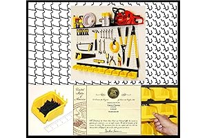 206 Piece Peg Board Pegboard Hooks & Bins Storage Organization Kit