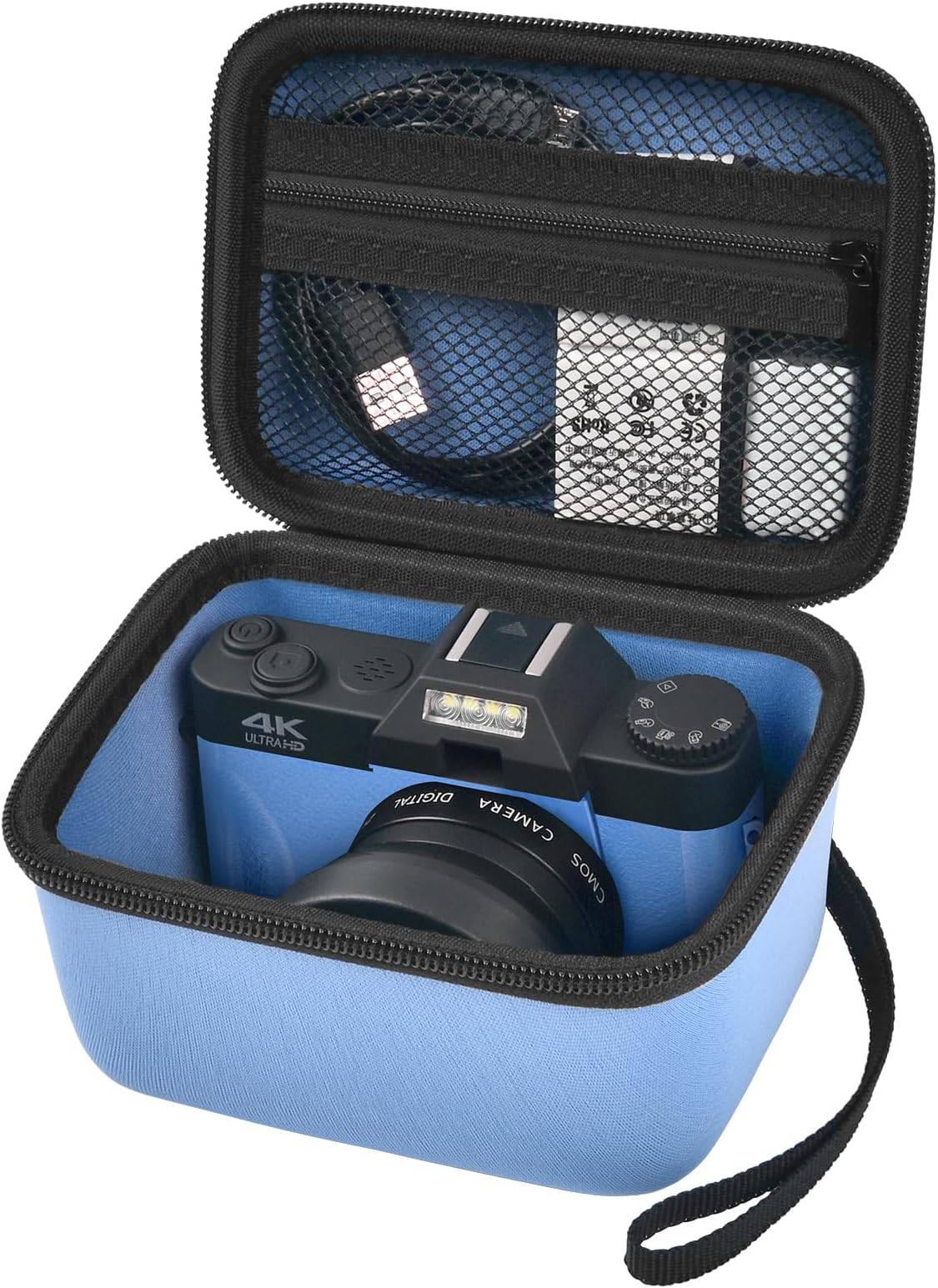 Vlogging Camera Case Compatible with SuperiorTek/for VETEK/for VJIANGER/for OIEXI 4K 48MP Digital Cameras for Youtube, Blue, Camera Case