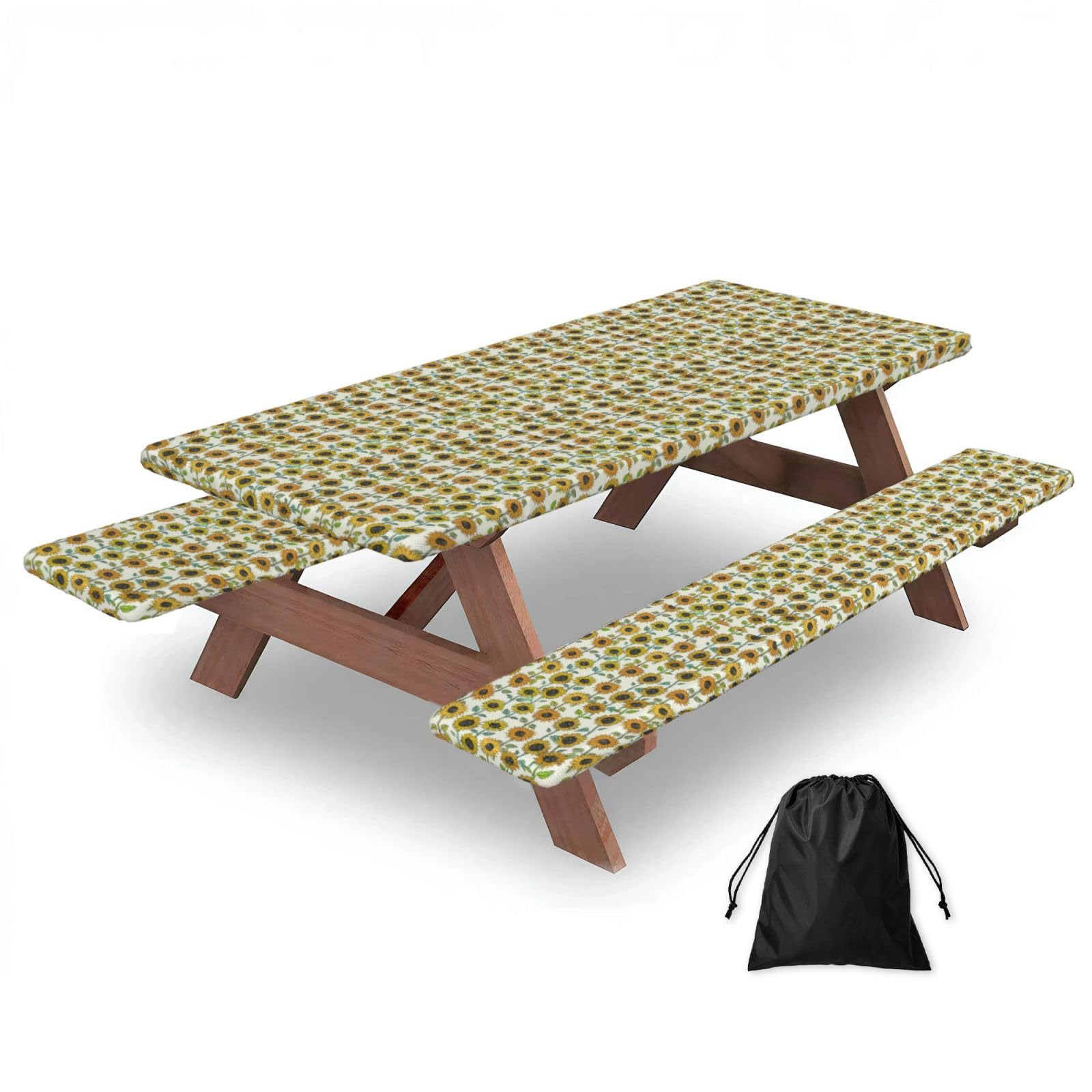 AYYQWE Romantic Sunflowers Print Picnic Table Bench Cover Outdoor Garden Party Decor Daily Accessory Gift