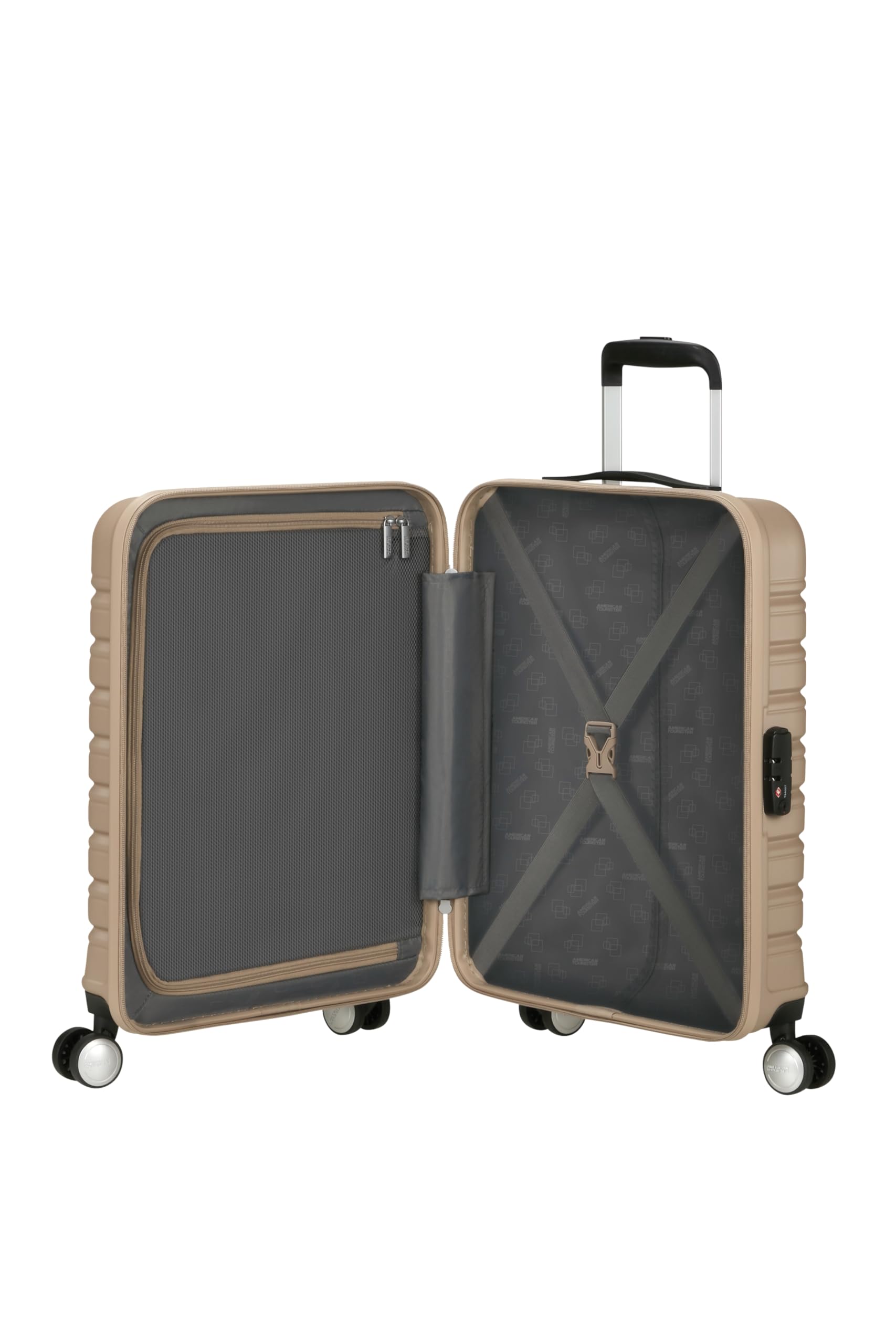 American Tourister Flashline, Twarda Obudowa Bagażu Podręcznego 55 X 40 X 20 cm, Wózek Kabinowy Dla Ryanair i Większości Linii Lotniczych, 34 L, Złoto Kości Słoniowej