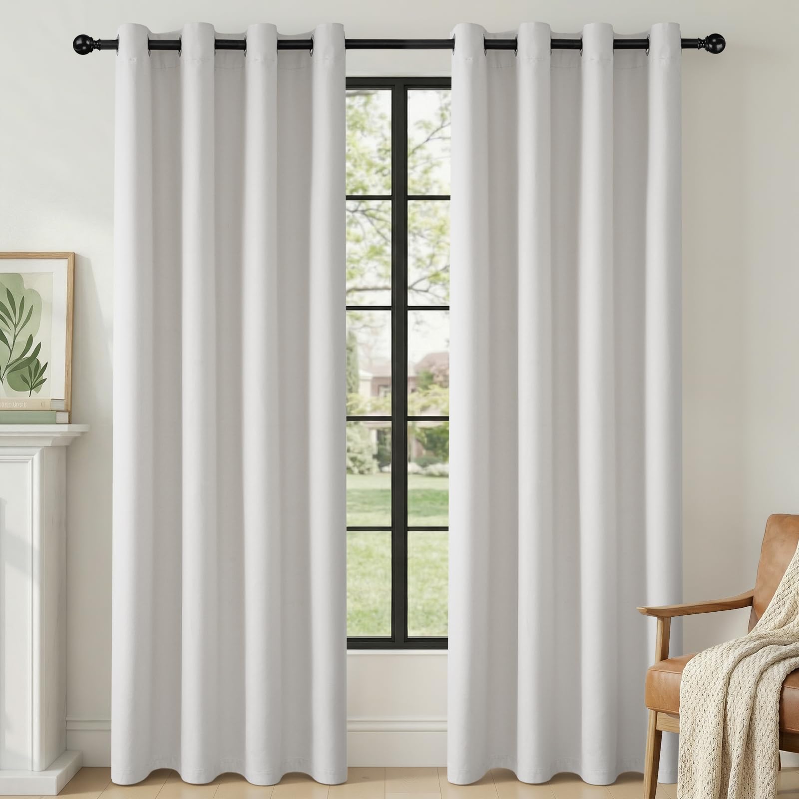 HushLoom Vorhänge Verdunklungsvorhang Blackout Gardinen aus Polyester mit Ösen 2er Set