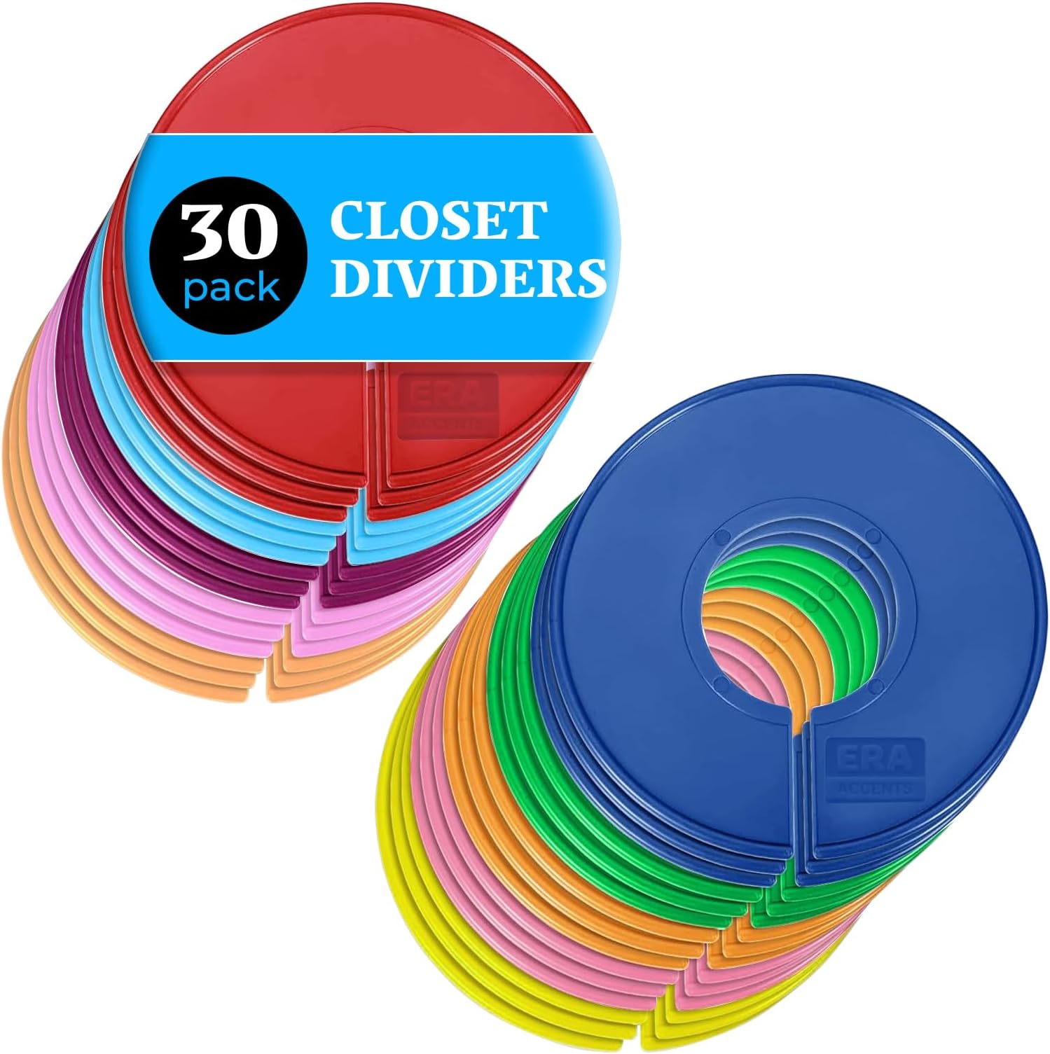 Closet Dividers for Hanging Clothes- Set of 30 Closet Divider Set | Color Clothing Rack Dividers, Clothes Dividers for Closets, Closet Labels, Dividers Closet Clothes Dividers