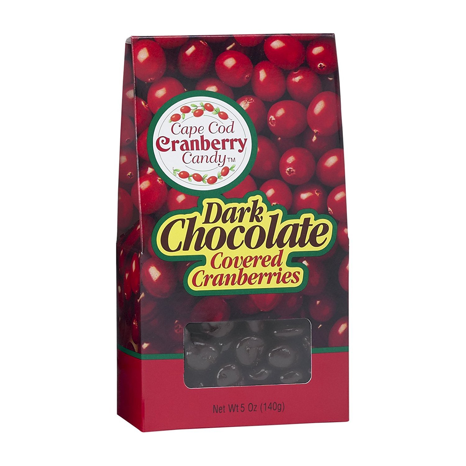 CAPE COD CRANBERRY CANDY Dark Chocolate Covered Cranberries, 4 OZ