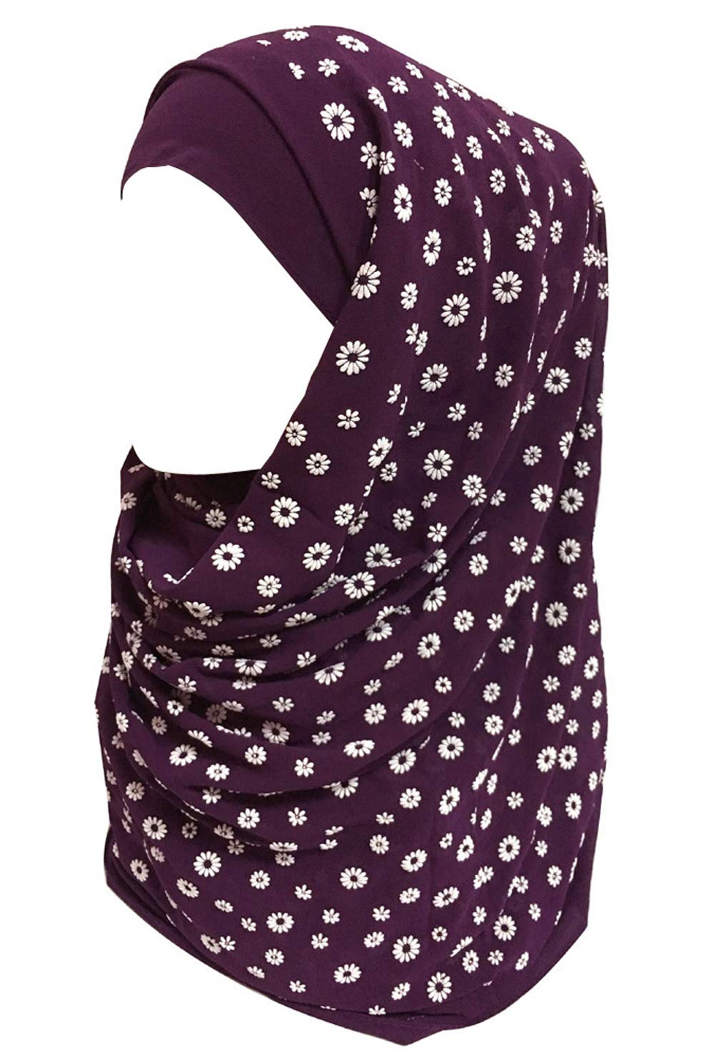 Lina & Lily Floral Thick Chiffon Muslim Hijab Scarf (Purple)