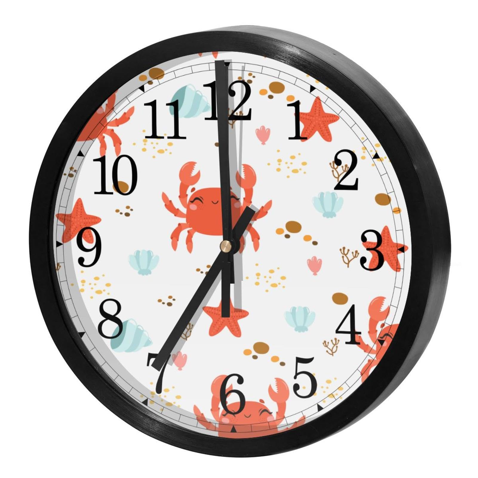 Horloge murale silencieuse à quartz fonctionne avec piles crabe