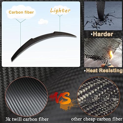 Miniatura 4 de MCARCAR KIT Alerón de maletero de fibra de carbono para Alfa Romeo Giulia Sedan 2015-2024 Tapa trasera de maletero Highkick Spoiler Wing Lip Factory