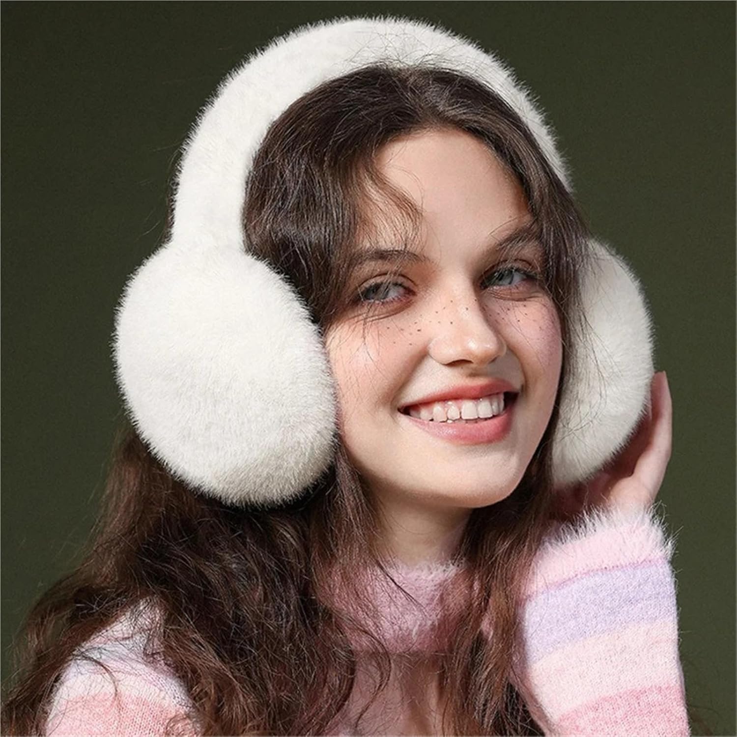 Plush Ear Muffs - Winter Warm Earmuffs for Cold Weather, Folding Earflap Design