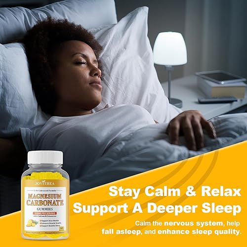 Miniatura 8 de Paquete de 2 gomitas de carbonato de magnesio de 500 mg, suplemento de magnesio de alta absorción para mujeres y hombres, con calcio, potasio,