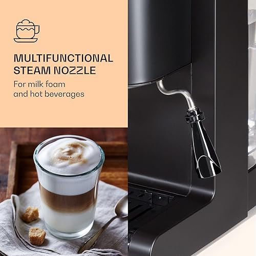 Miniatura 2 de KLARSTEIN Passionata Rossa - Máquina de café expreso y capuchino, 15 barras de presión, espumador de vapor para espumar leche y preparar bebidas